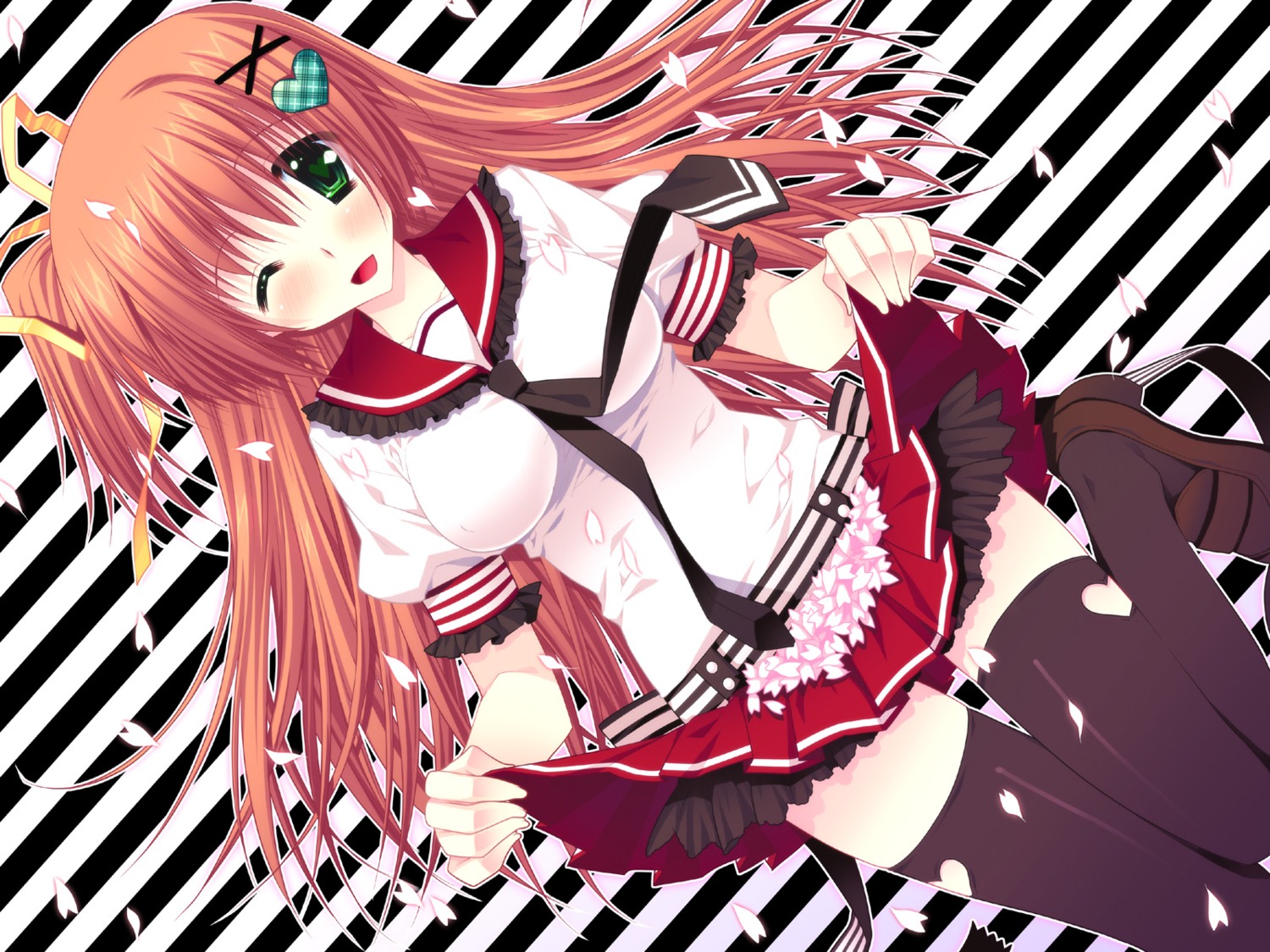 araiguma, hoshizora_e_kakaru_hashi, nakatsugawa_ui, seifuku, thighhighs, wallpaper