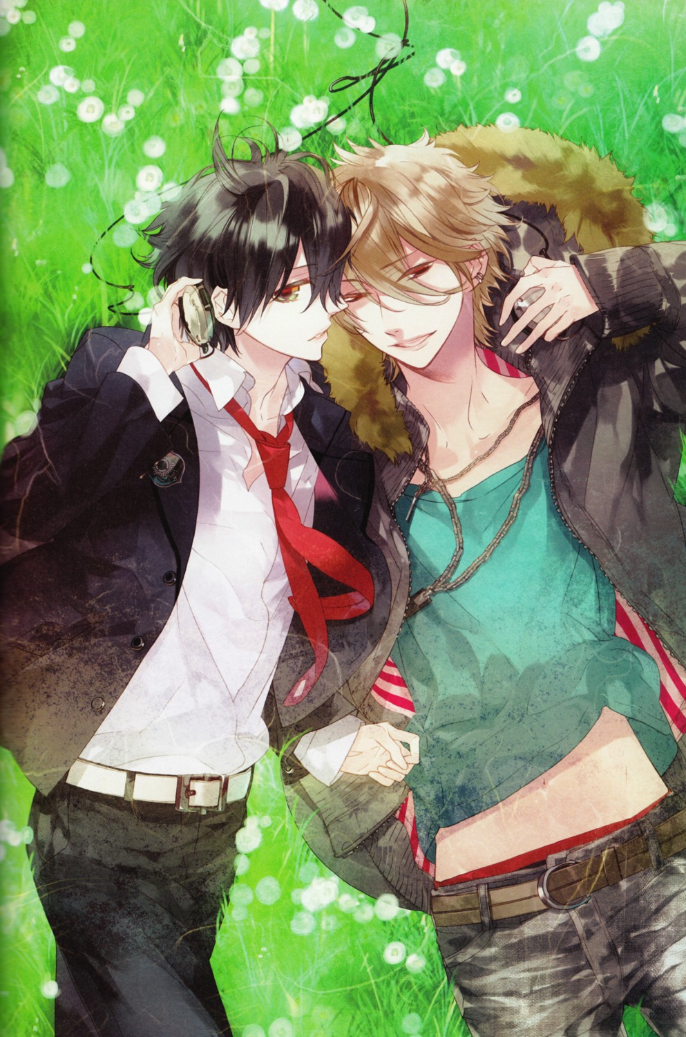 binding_discoloration, headphones, kazuaki, male