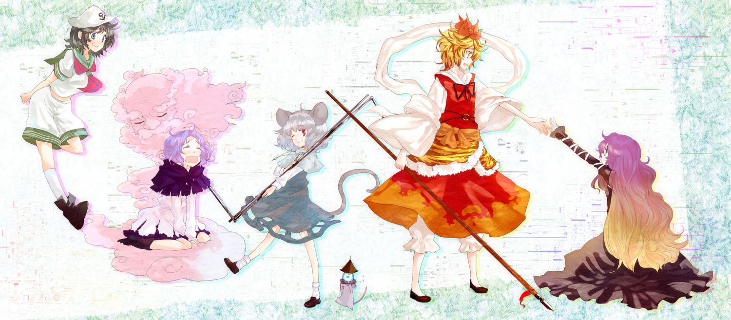 animal_ears, hijiri_byakuren, kumoi_ichirin, myama, nazrin, tail, toramaru_shou, touhou, unzan