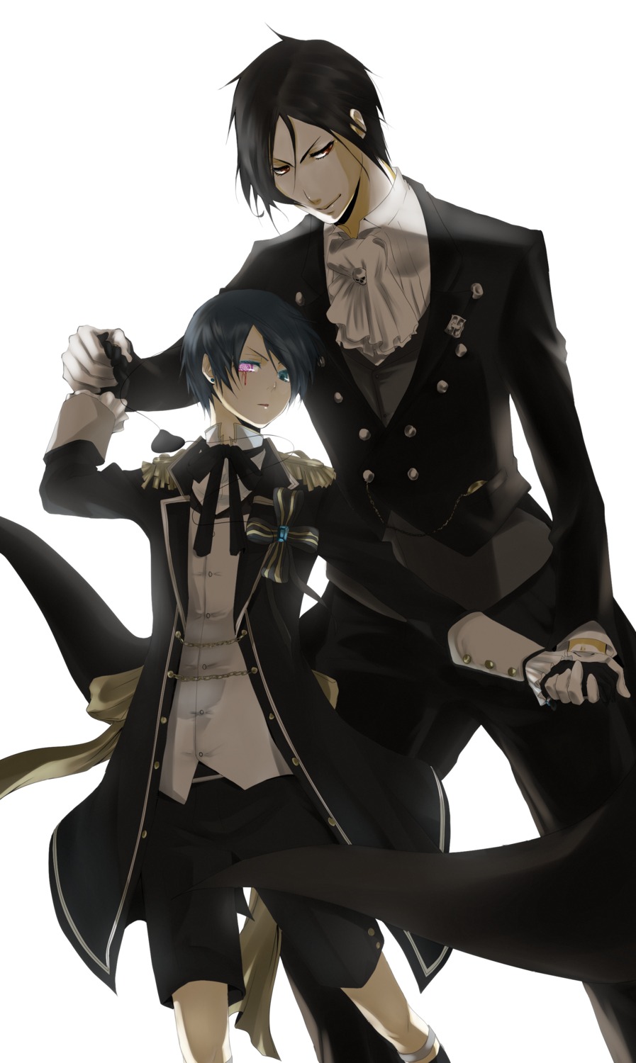 blood, ciel_phantomhive, futarou, heterochromia, kuroshitsuji, male, sebastian_michaelis