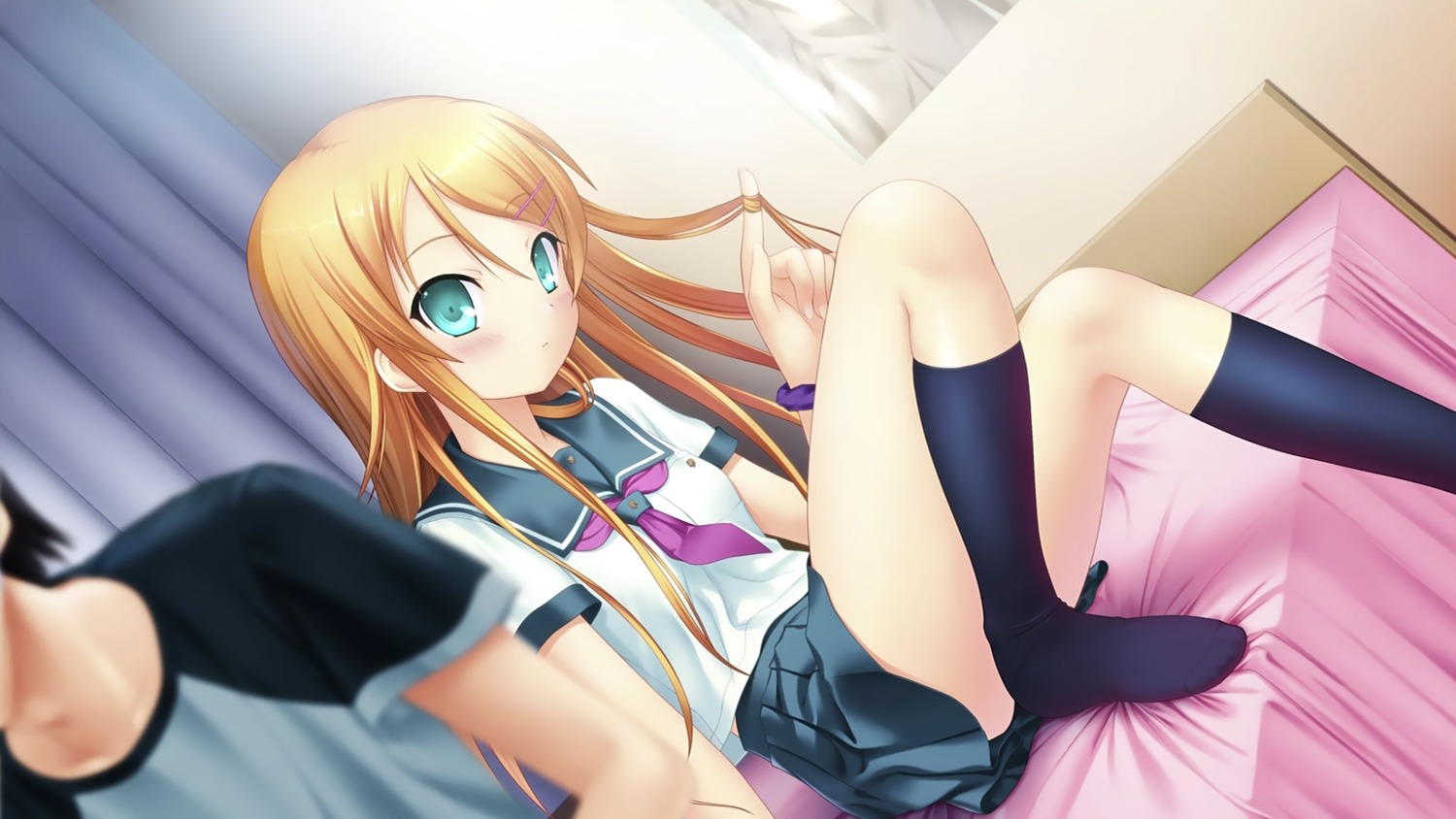 16-bit_color, compression_artifacts, kousaka_kirino, na-ga, ore_no_imouto_ga_konnani_kawaii_wake_ga_nai, seifuku, wallpaper
