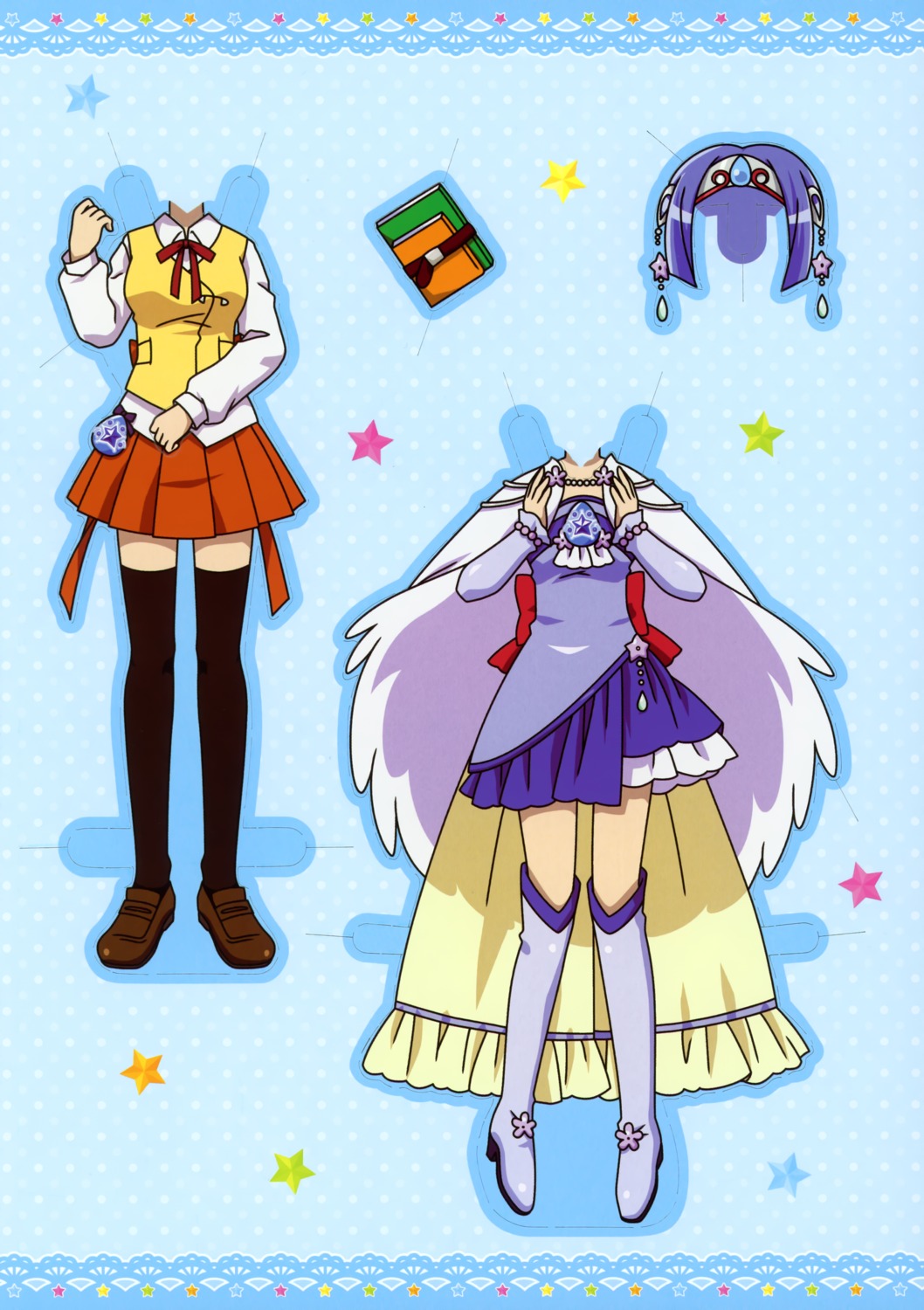 character_design, dress, ibe_yukiko, jewelpet, jewelpet_twinkle, sara_(jewelpet_twinkle), seifuku, thighhighs