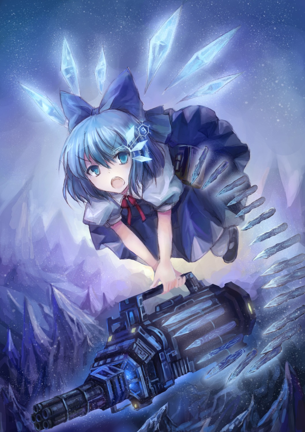 cirno, gun, oto_taku, touhou