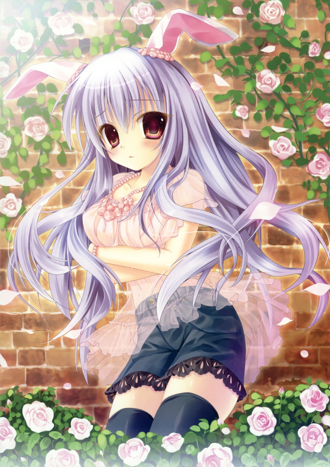 animal_ears, breast_hold, bunny_ears, kinokonomi, konomi, macchatei_koeda, reisen_udongein_inaba, see_through