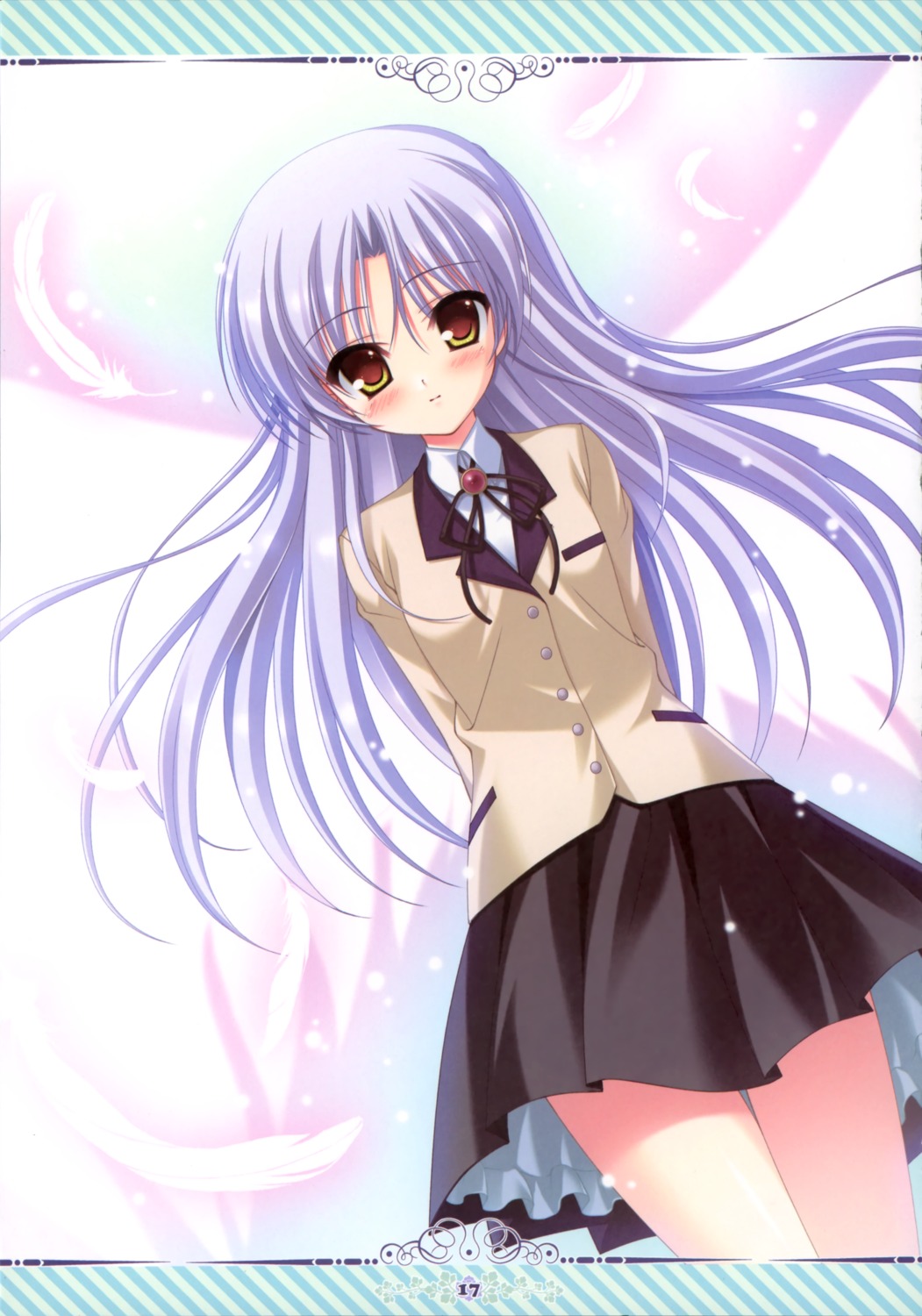 angel_beats!, densuke., fixme, paper_texture, seifuku, stitchme, tachibana_kanade, tanihara_natsuki