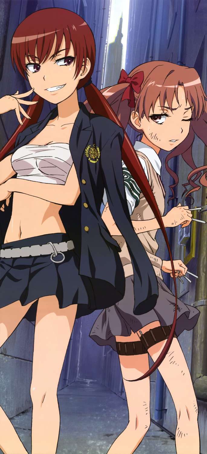 bandages, musujime_awaki, open_shirt, sarashi, shirai_kuroko, toaru_majutsu_no_index