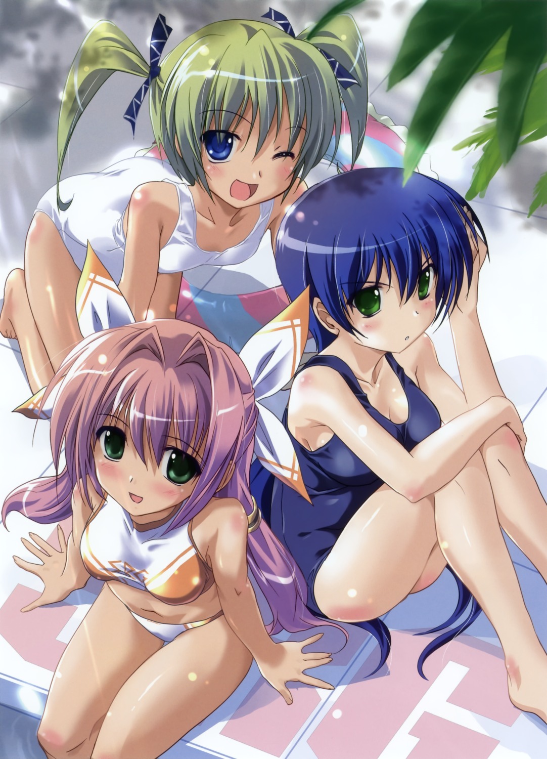 amatsuka_fubiki, bikini, cleavage, komatsu_e-ji, school_swimsuit, seto_sakuya, shinonome_kyouka, suparobo_gakuen, swimsuits