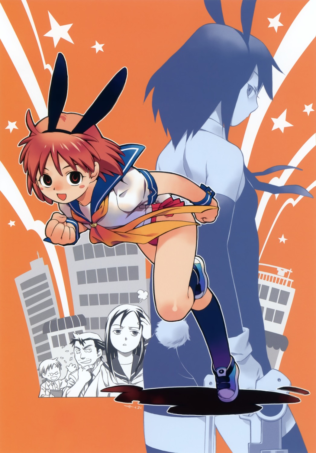 animal_ears, bunny_ears, koike_sadaji, swimsuits, tail