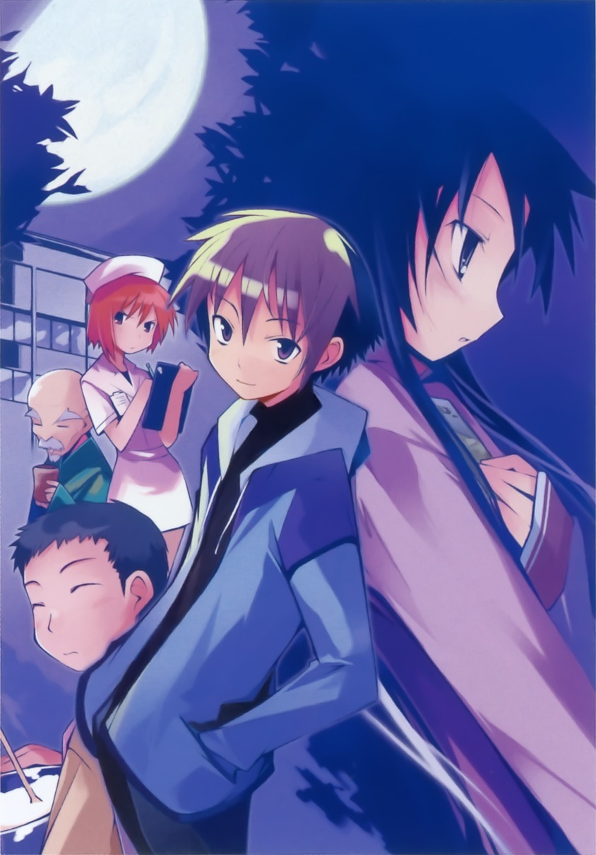 akiba_rika, devil, ezaki_yuuichi, hanbun_no_tsuki_ga_noboru_sora, natsume_goro, nurse, sketch, thighhighs