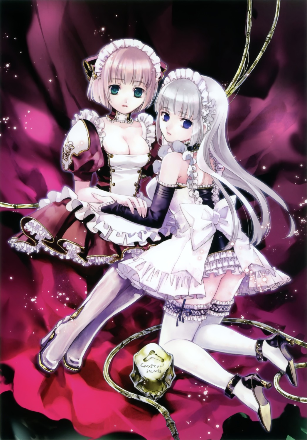 cleavage, kuramoto_kaya, maid, pieces_of_the_world, thighhighs