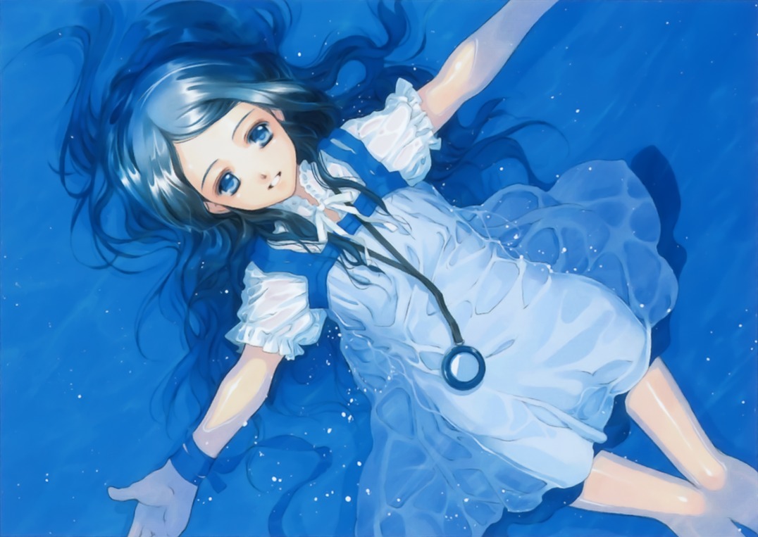 dress, shiina_yuu, wet_clothes