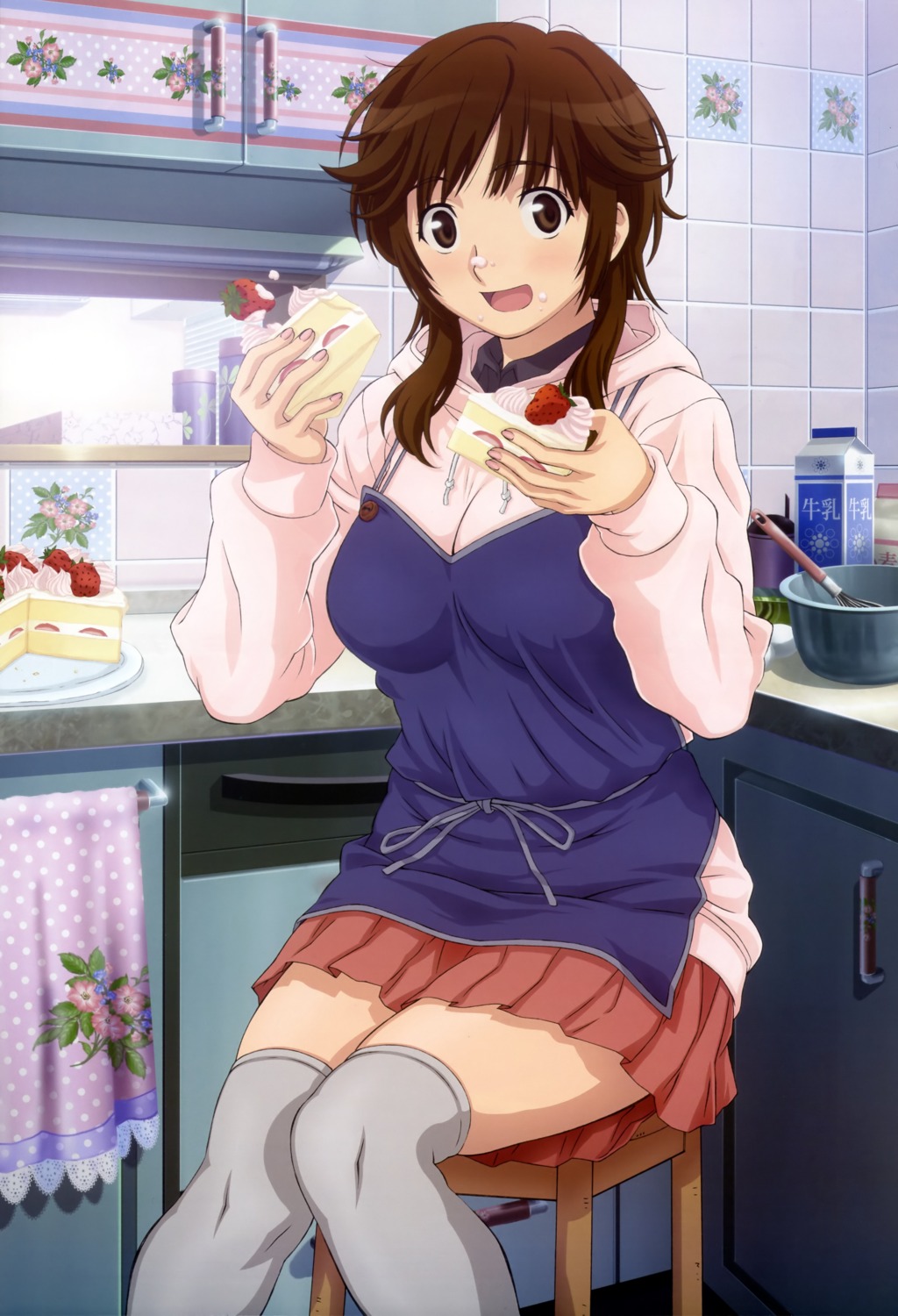 amagami, cream, sakurai_rihoko, thighhighs, umetsu_yukinori