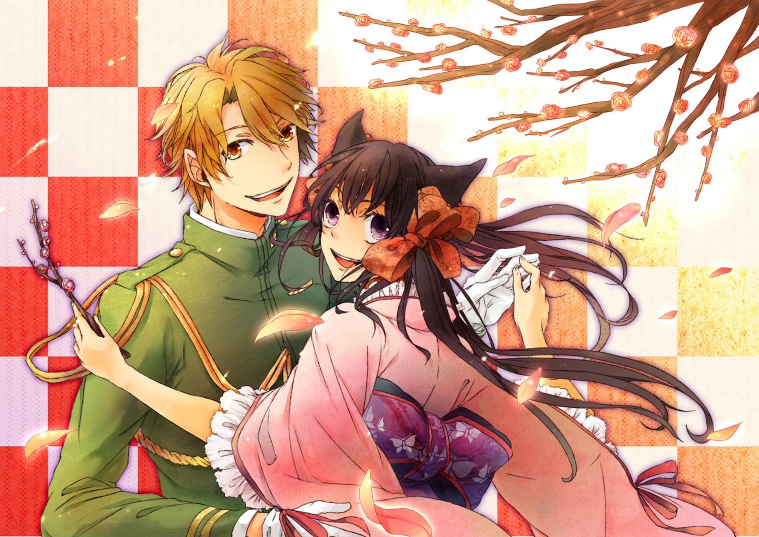 agemaki_kei, animal_ears, japanese_clothes, kama_(satoyan), kimono, otome_youkai_zakuro, zakuro
