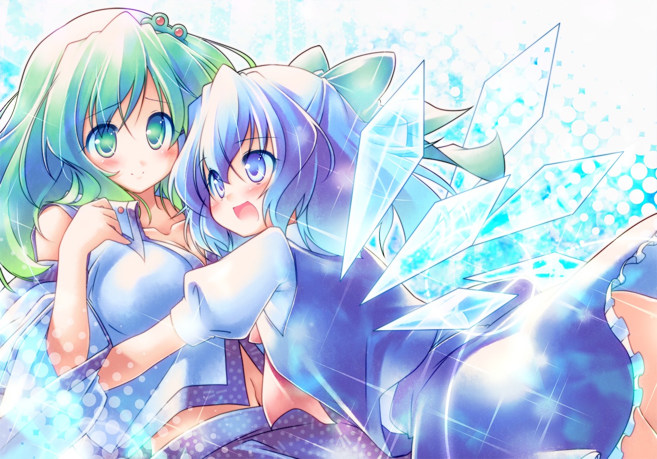 cirno, kibushi, kochiya_sanae, touhou