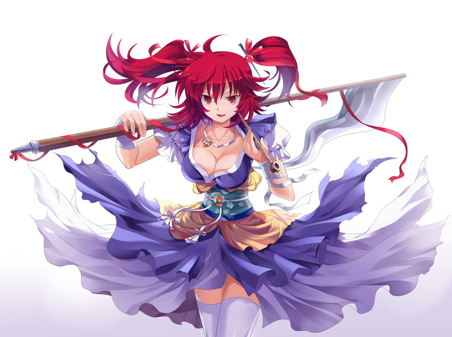 cleavage, onozuka_komachi, pico_(artist), thighhighs, touhou