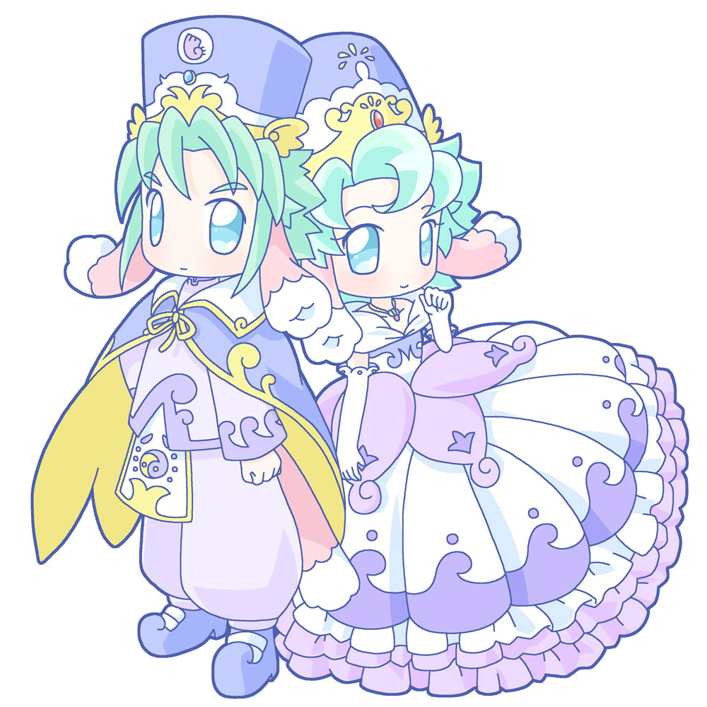 animal_ears, auler, chibi, fushigiboshi_no_futago_hime, mirai, sophie_(fushigiboshi_no_futago_hime)