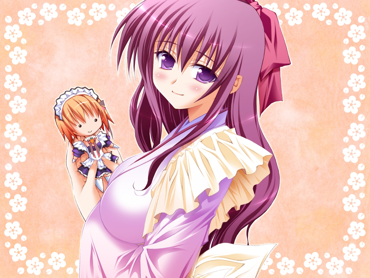 chibi, kimono, kugahara_mimori, maid, pia_carrot, pia_carrot_go, piajong, saimyouji_miko