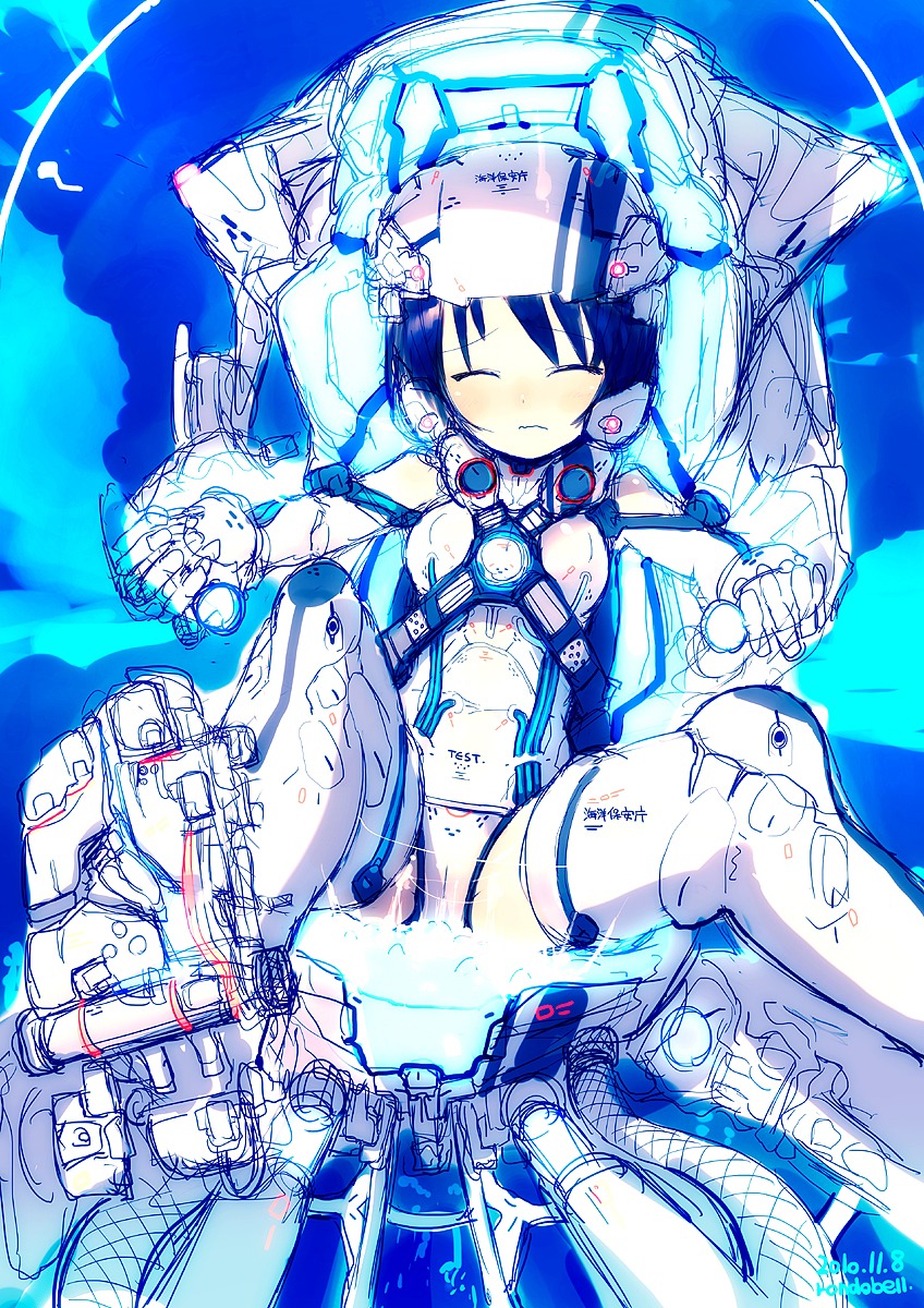 mecha_musume, rondo_bell, swimsuits, thighhighs