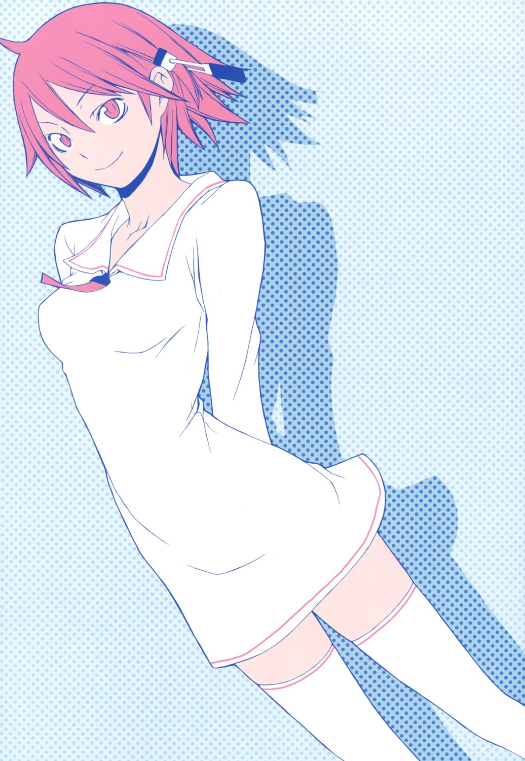 dress, kami-sama_kazoku, seifuku, tenko_(kami-sama_kazoku), thighhighs, yasuda_suzuhito