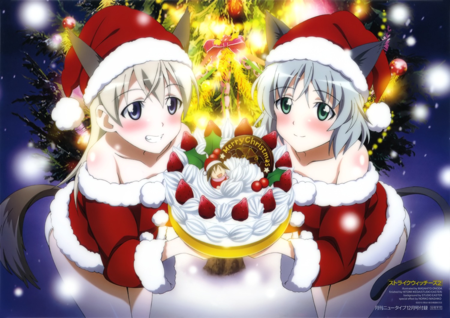 animal_ears, christmas, eila_ilmatar_juutilainen, onoda_masahito, pantsu, sanya_v_litvyak, strike_witches, tail