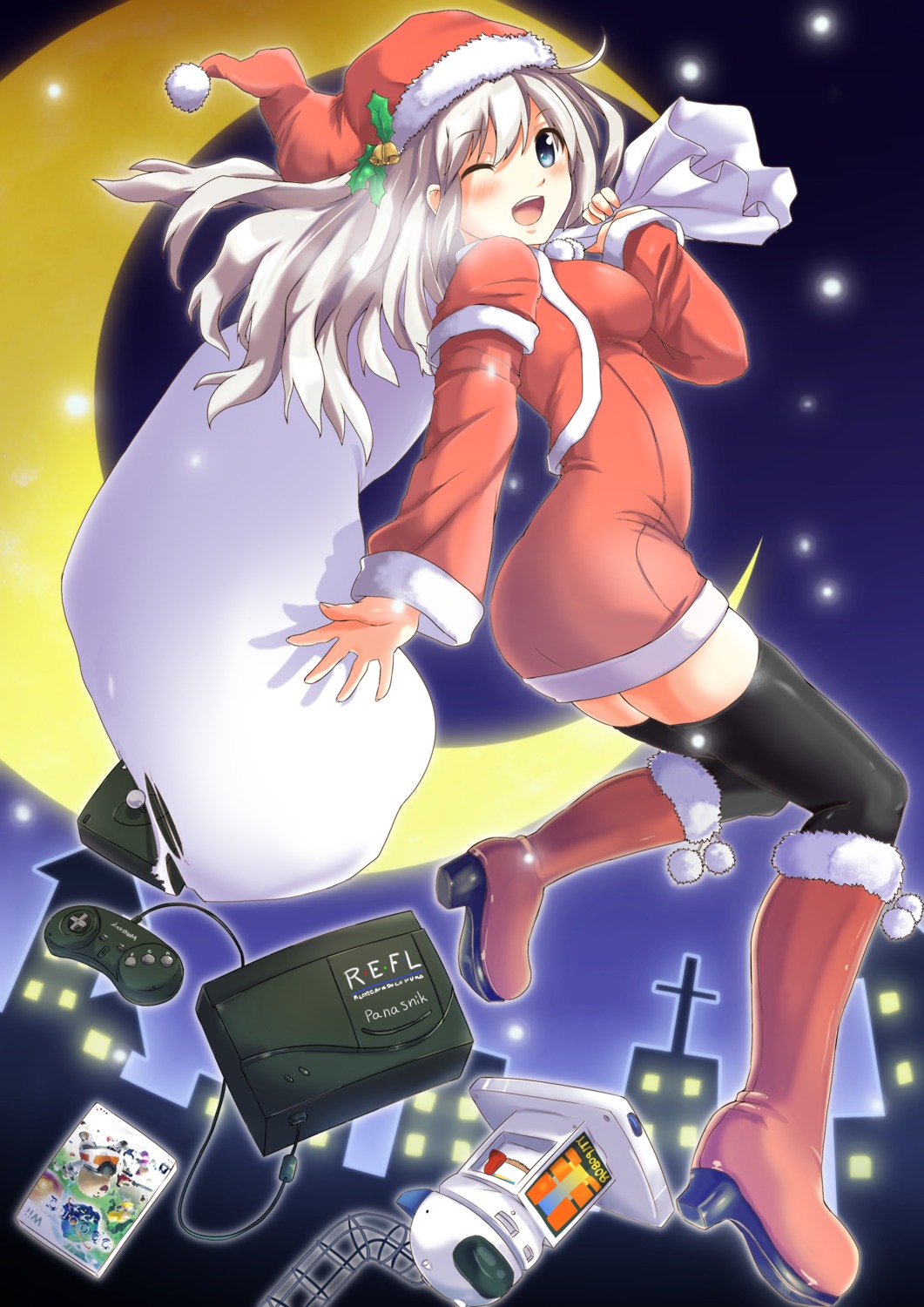 anonimasu, christmas, thighhighs