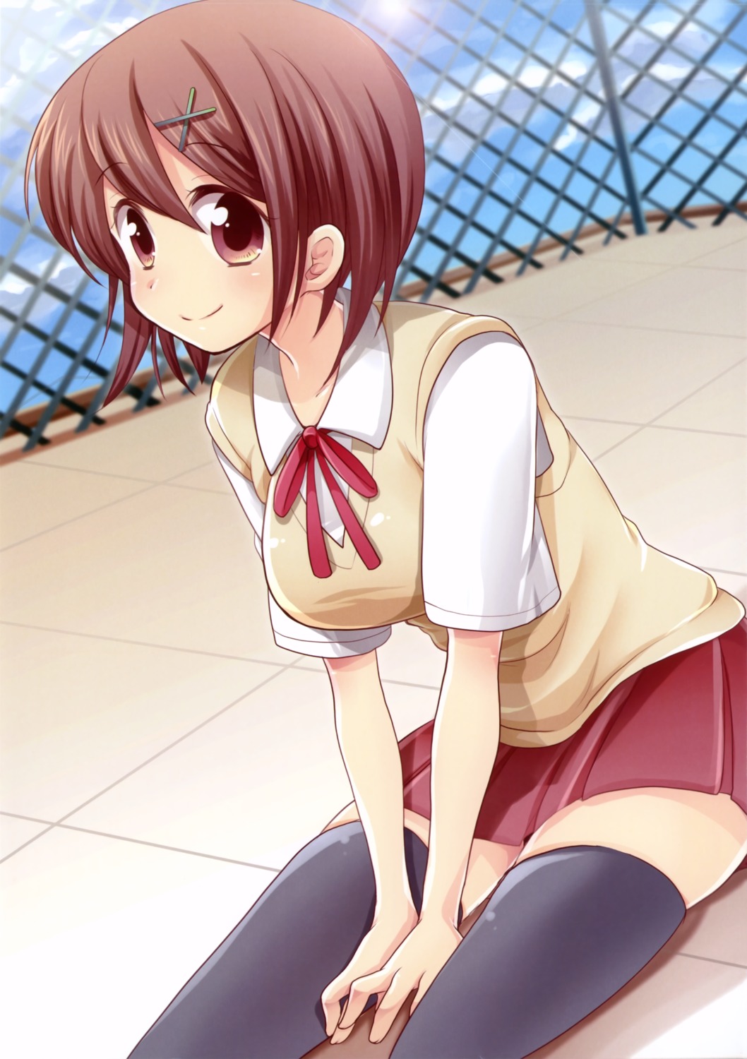 hiroichi, picotama, seifuku, thighhighs