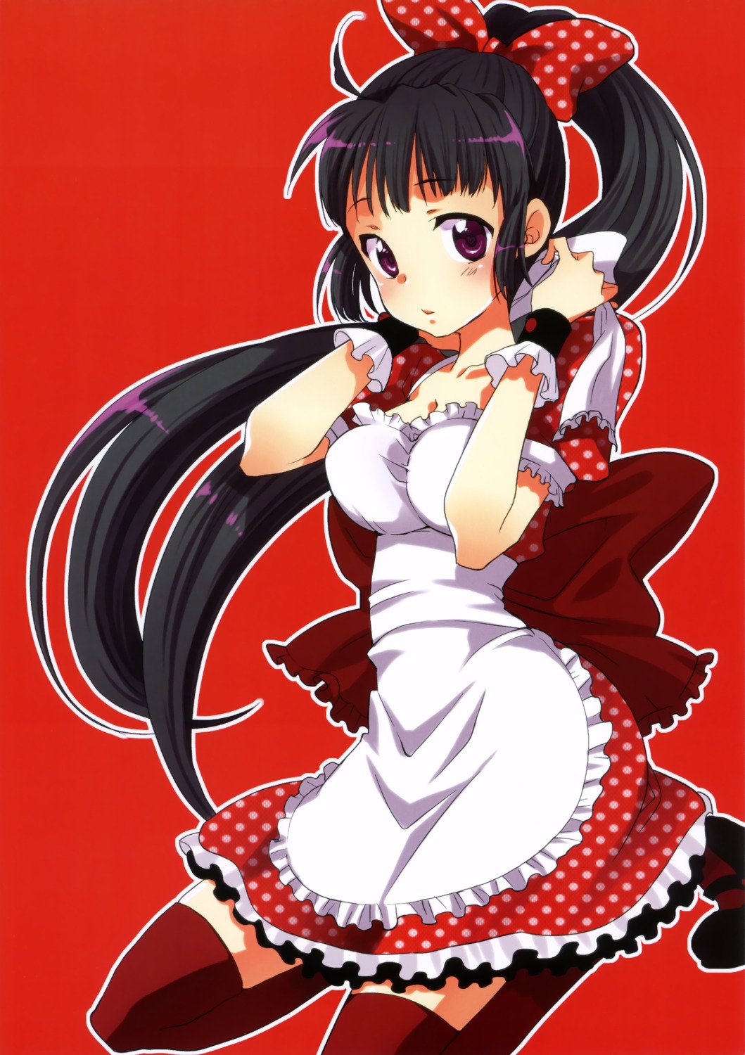 hiroichi, picotama, thighhighs, waitress