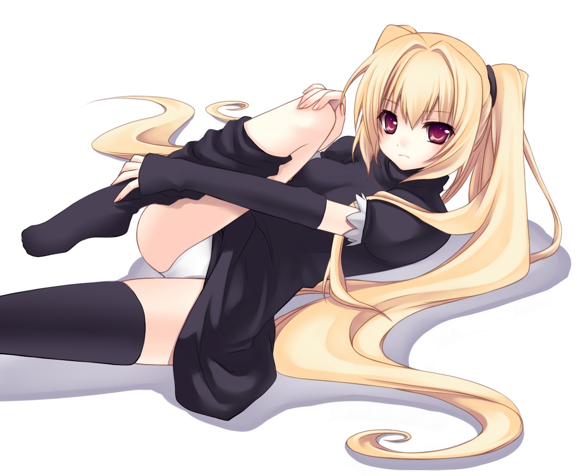 black_cat, dress, eve, nana_mikoto, pantsu, thighhighs