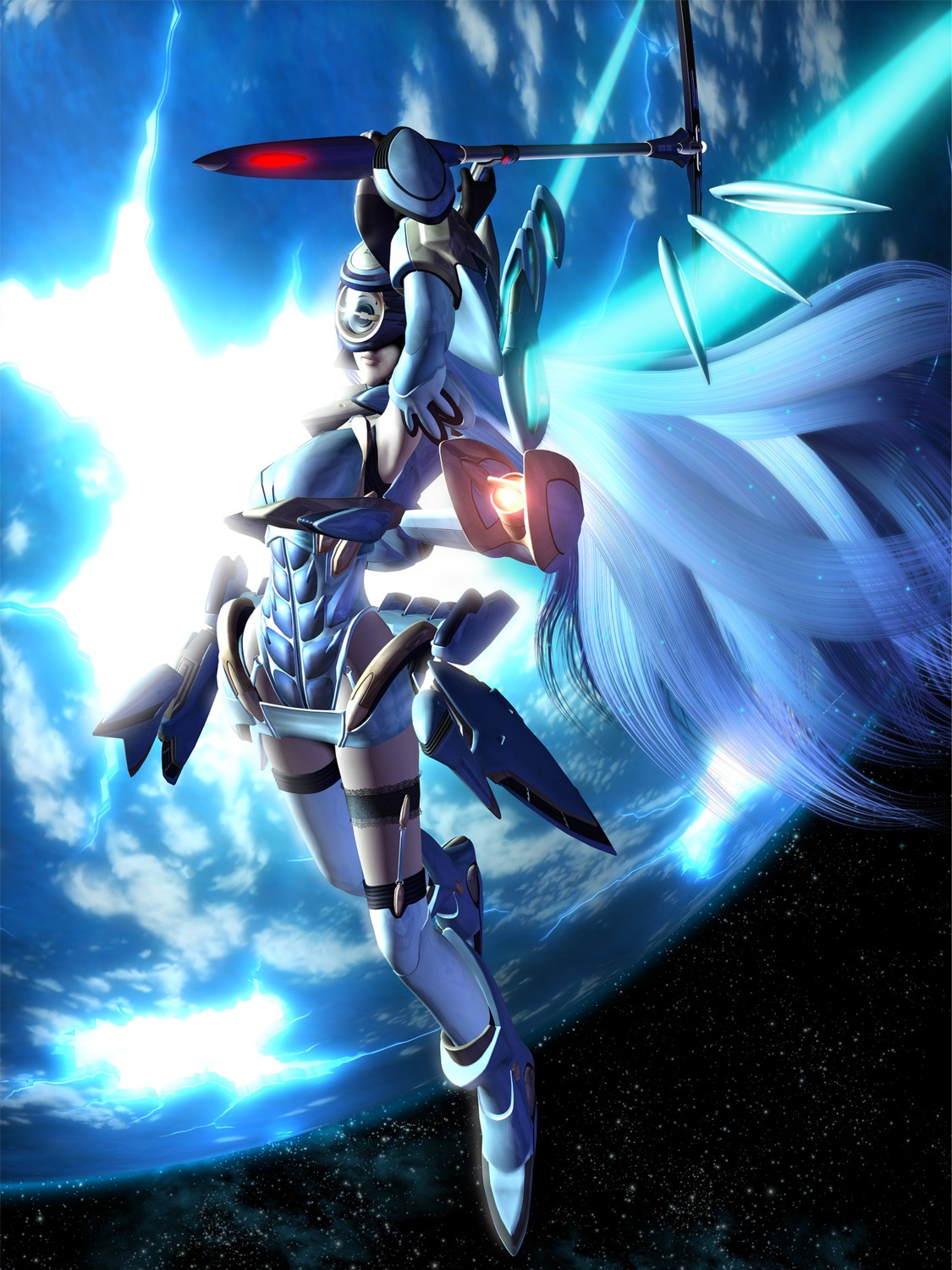 cg, garter, kos-mos, mecha_musume, thighhighs, xenosaga, xenosaga_i
