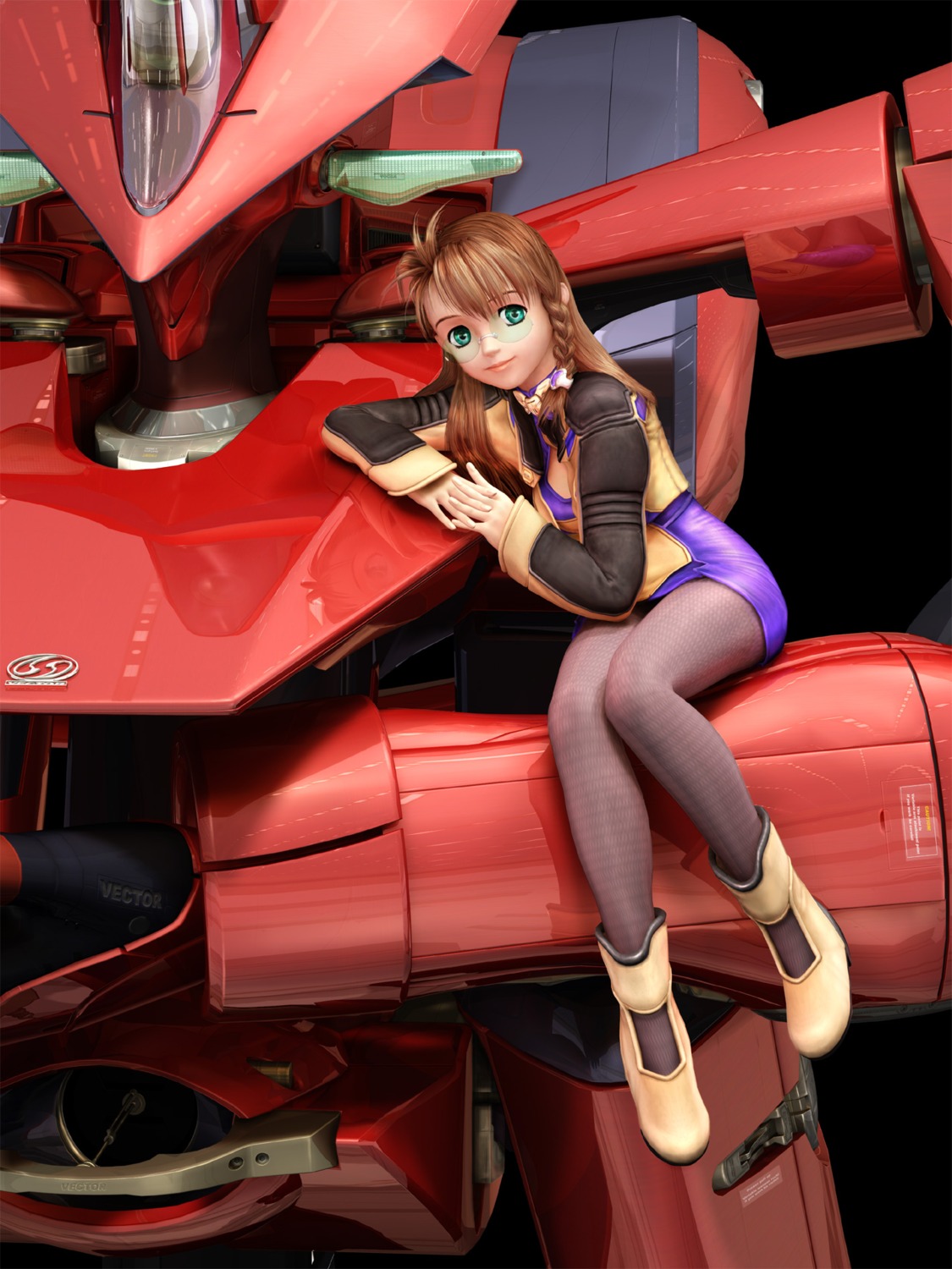 cg, mecha, megane, pantyhose, uzuki_shion, xenosaga, xenosaga_i