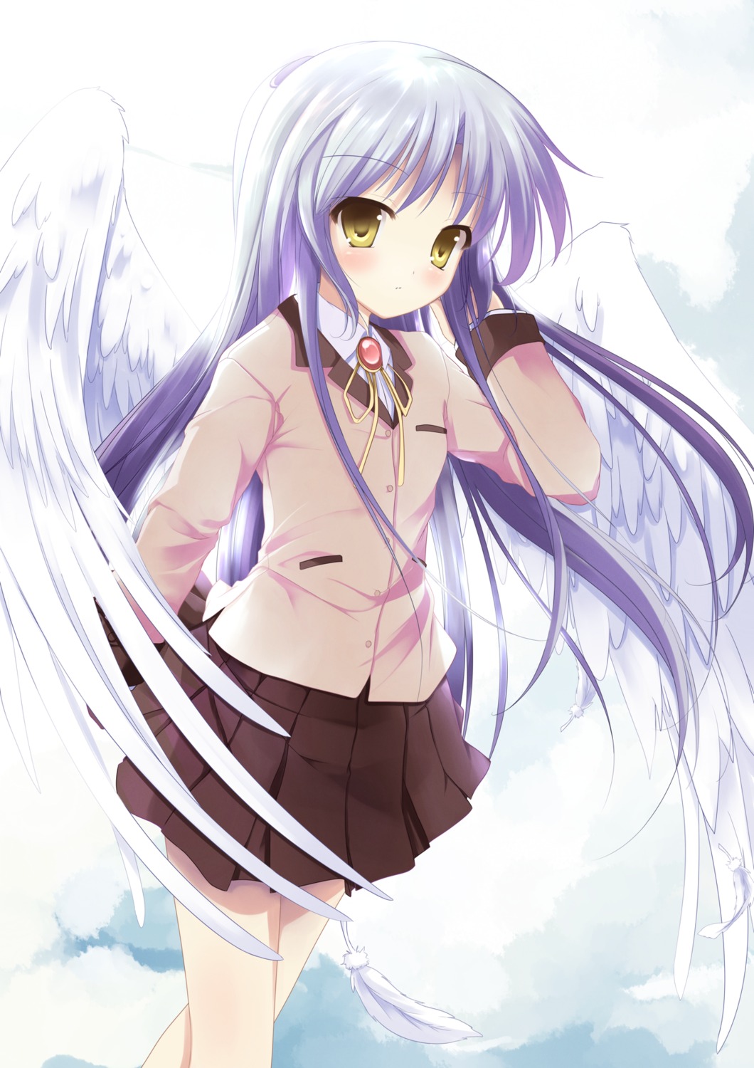 angel_beats!, mycstea, seifuku, tachibana_kanade, wings