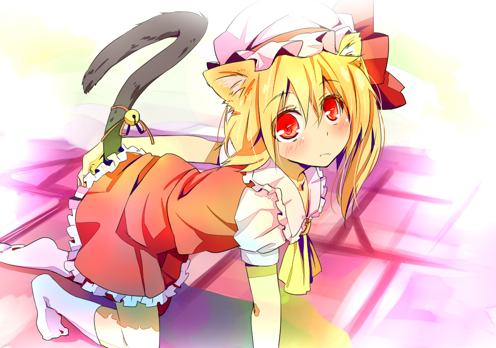 animal_ears, ema20, flandre_scarlet, nekomimi, tail, touhou