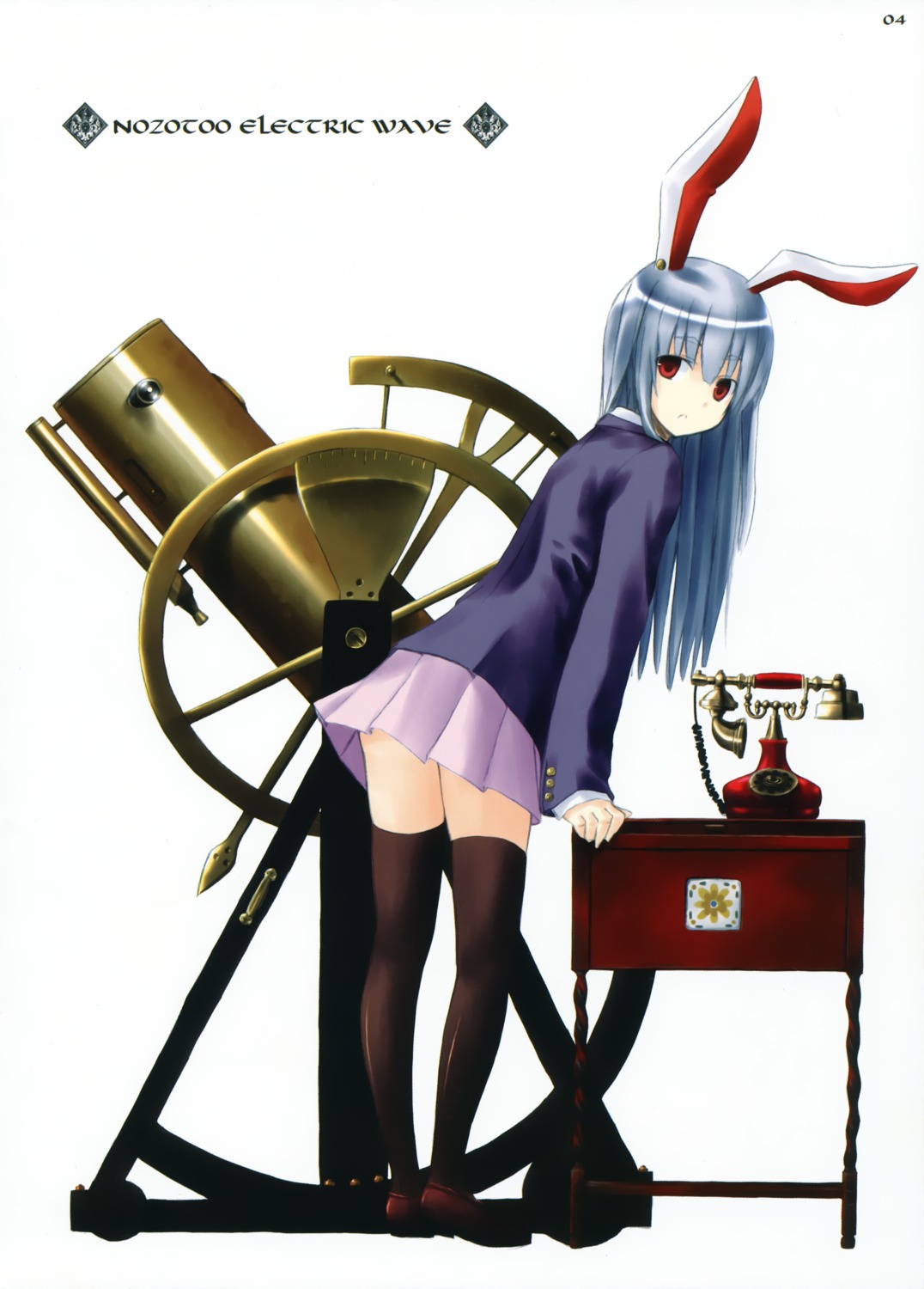 animal_ears, bunny_ears, lunade_luna, nabeshima_tetsuhiro, reisen_udongein_inaba, thighhighs, touhou