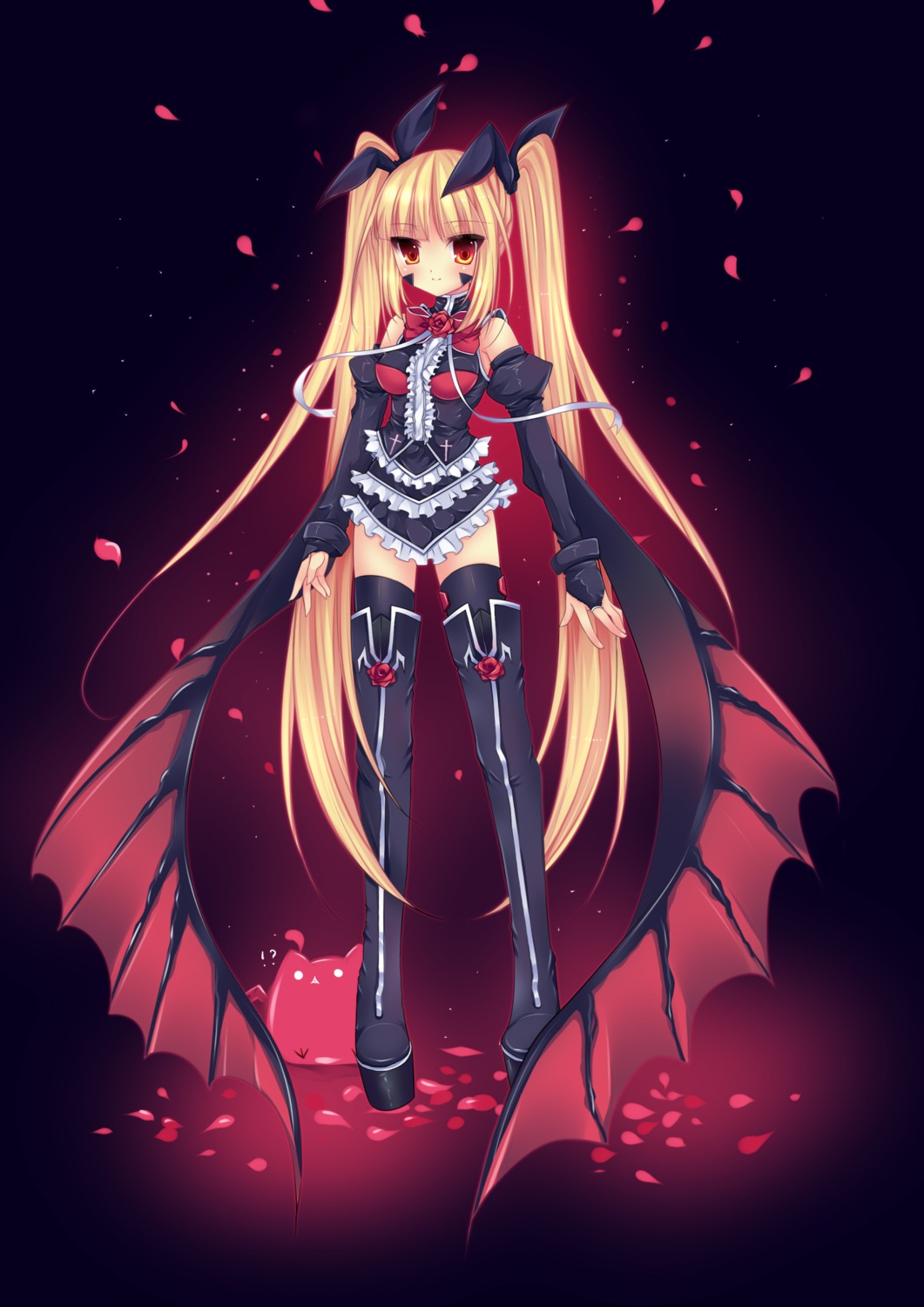 blazblue, gothic_lolita, lolita_fashion, rachel_alucard, thighhighs, usagihime, wings