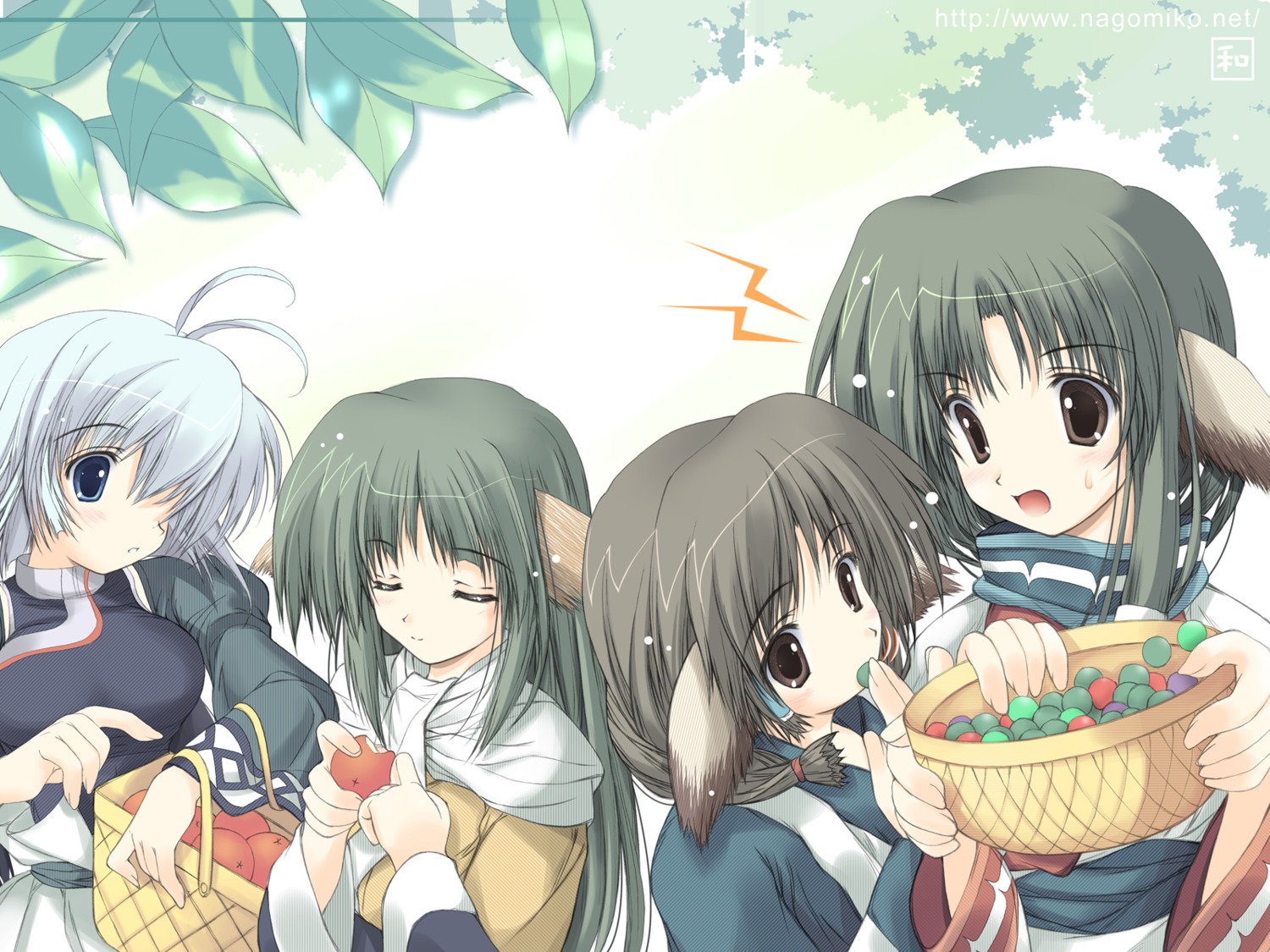 animal_ears, aruruu, eruruu, kamyu, nagomi, tenmu_shinryuusai, utawarerumono, wallpaper