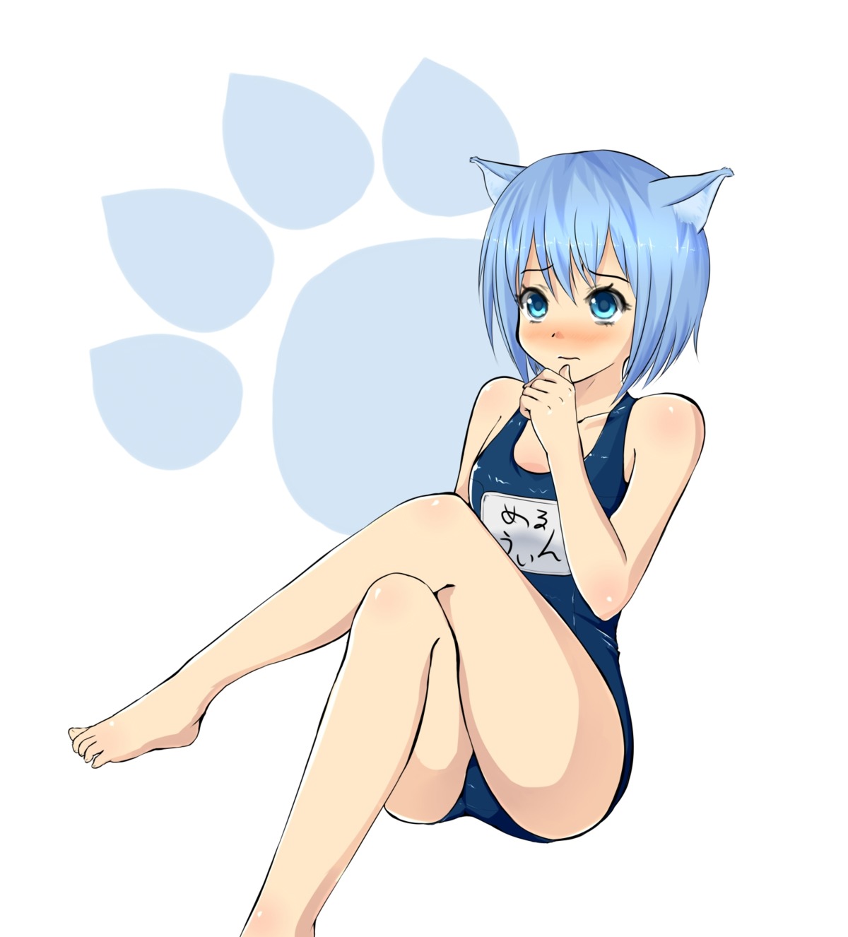 ambi, animal_ears, asobi_ni_iku_yo!, feet, melwin, nekomimi, school_swimsuit, swimsuits