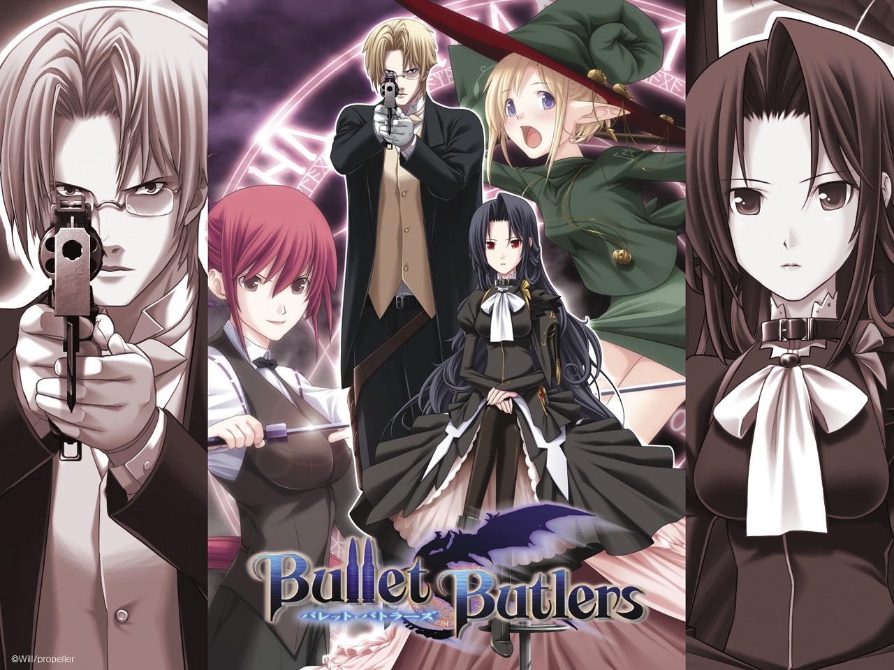 bullet_butlers, chuuou_higashiguchi, dress, elf, gun, lolita_fashion, megane, pantyhose