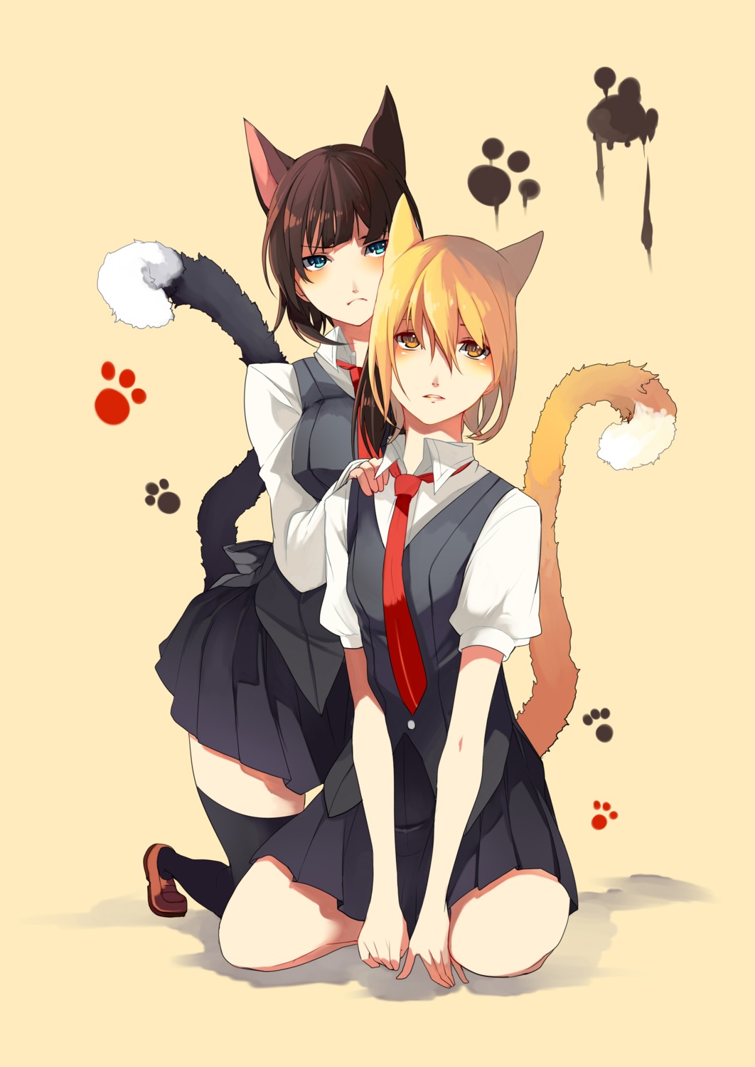 animal_ears, nekomimi, seifuku, tail, tsukimoto_aoi