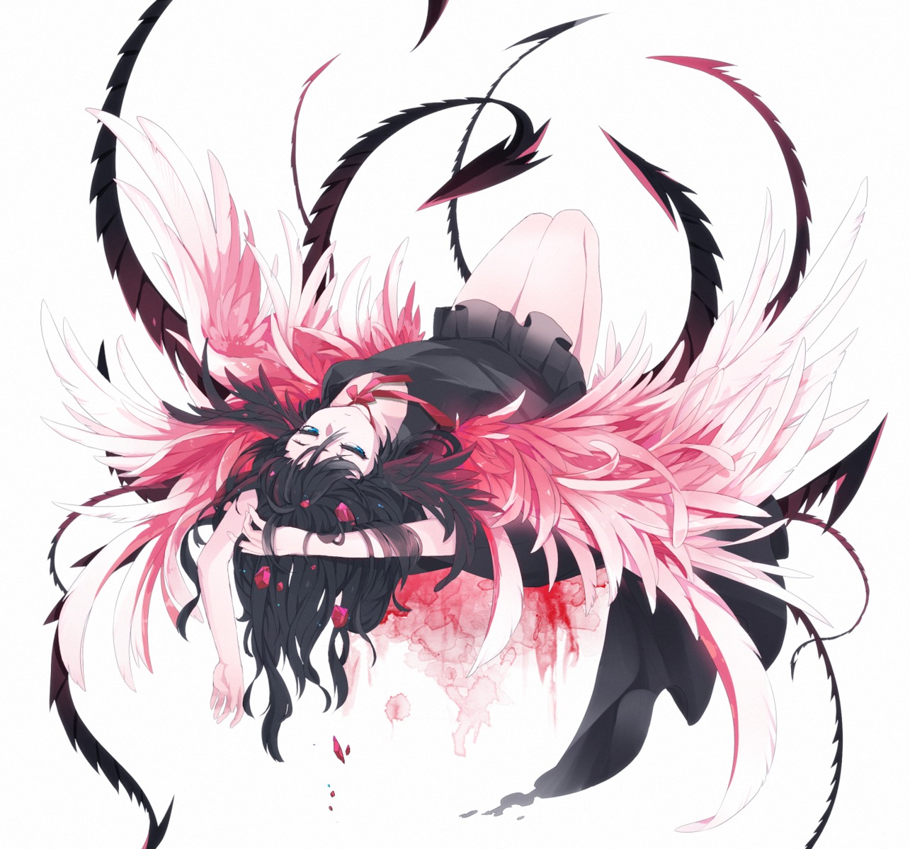 mizushirazu, tail, wings