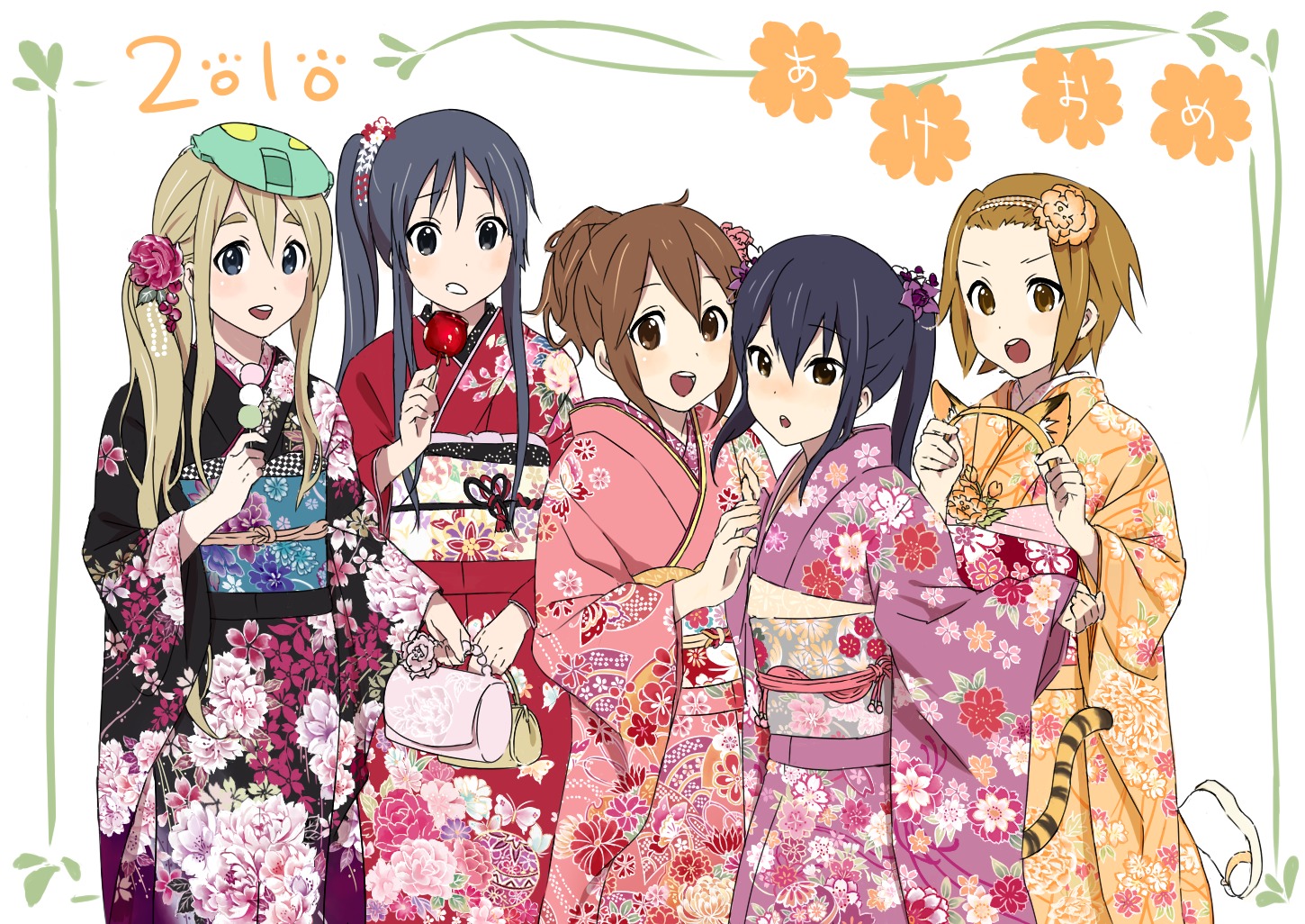 akiyama_mio, hirasawa_yui, k-on!, kimono, kishida_nica, kotobuki_tsumugi, nakano_azusa, tainaka_ritsu