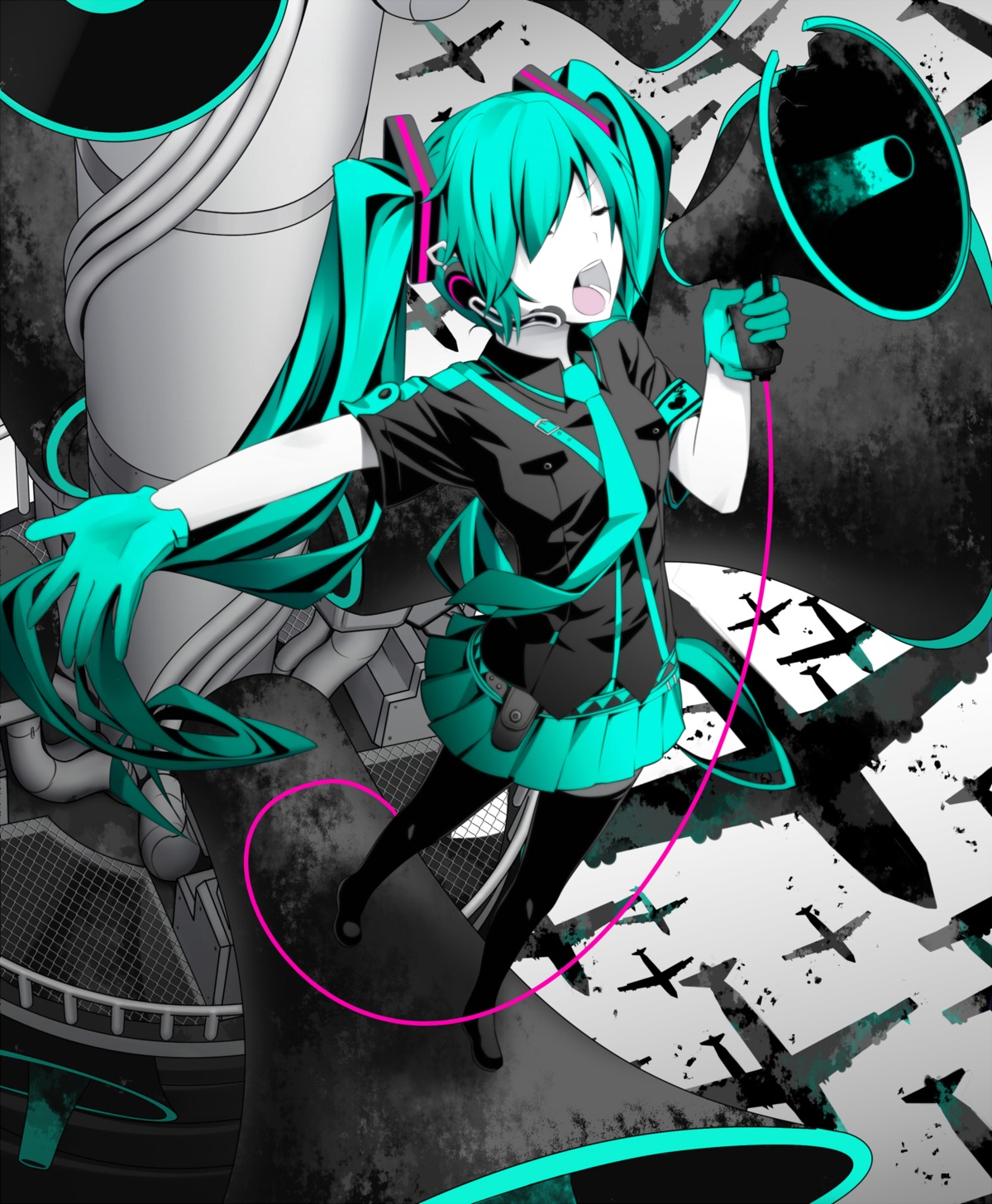 hatsune_miku, izumi_sai, koi_wa_sensou_(vocaloid), thighhighs, vocaloid