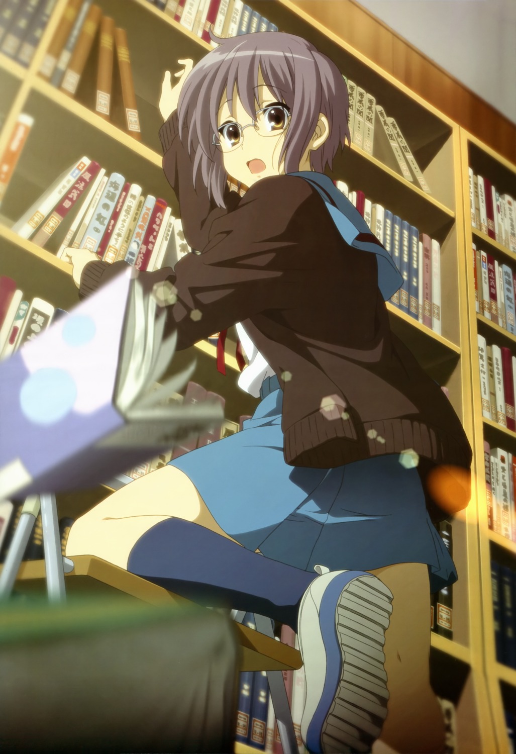kadowaki_miku, megane, nagato_yuki, seifuku, suzumiya_haruhi_no_yuuutsu