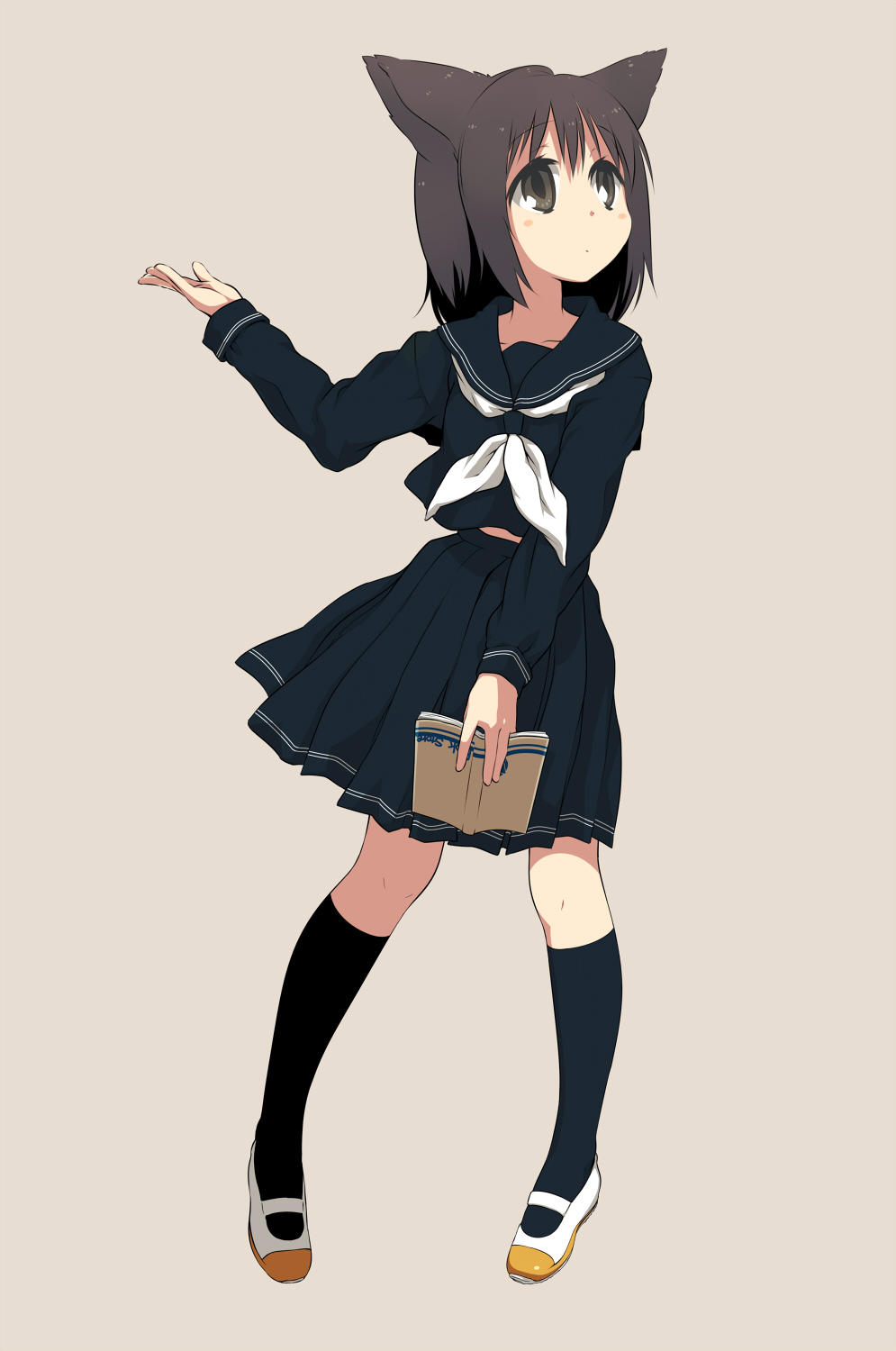 animal_ears, hinata_(artist), nekomimi, seifuku