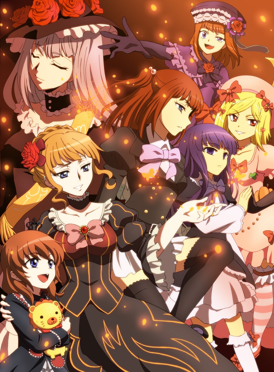 beatrice, dress, eva_beatrice, frederica_bernkastel, lambdadelta, oiun, thighhighs, umineko_no_naku_koro_ni, ushiromiya_ange, ushiromiya_maria, virgilia