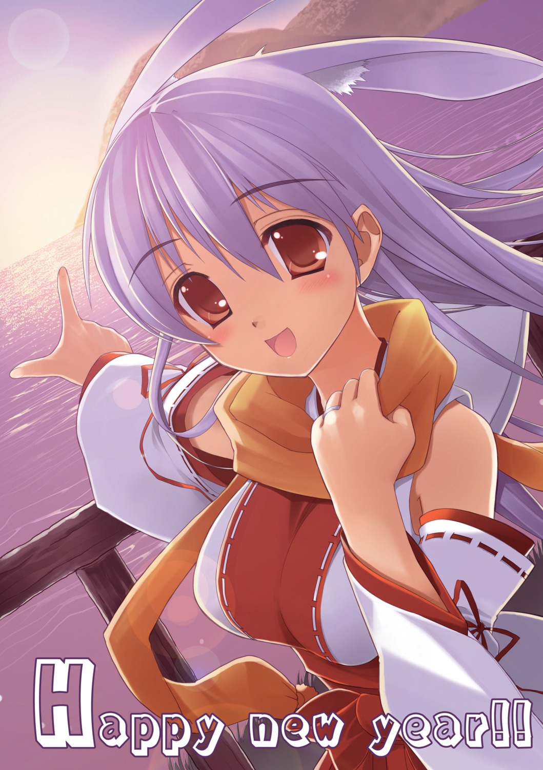 animal_ears, bunny_ears, himukai_kyousuke, miko