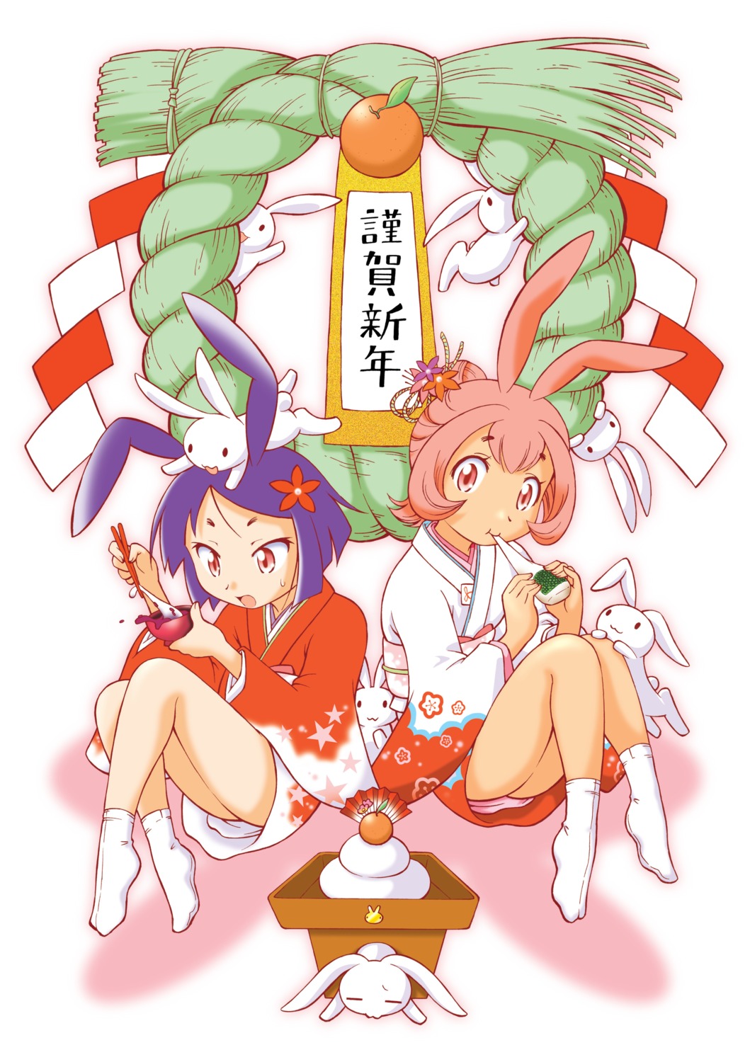 animal_ears, bunny_ears, senju_rion, yukata