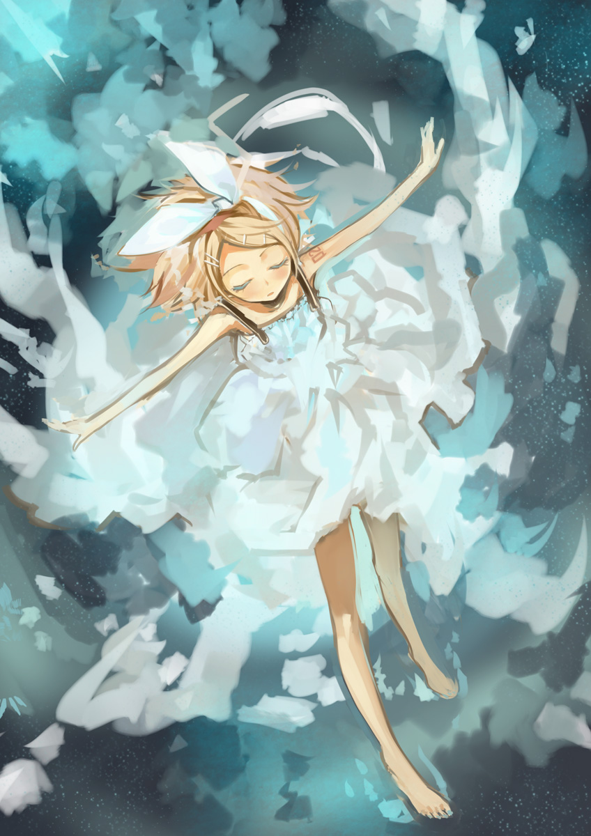 dress, kagamine_rin, meltdown_(vocaloid), oxiji_yen, summer_dress, vocaloid