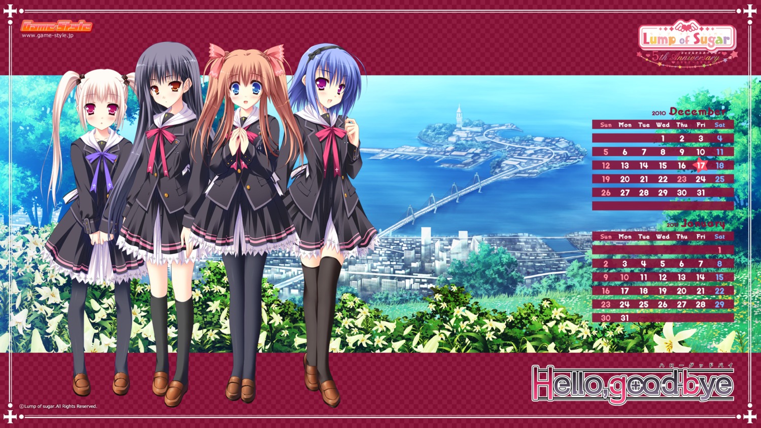 calendar, hello_good-bye, hiiragi_koharu, lump_of_sugar, moekibara_fumitake, pantyhose, rindou_natsume, saotome_suguri