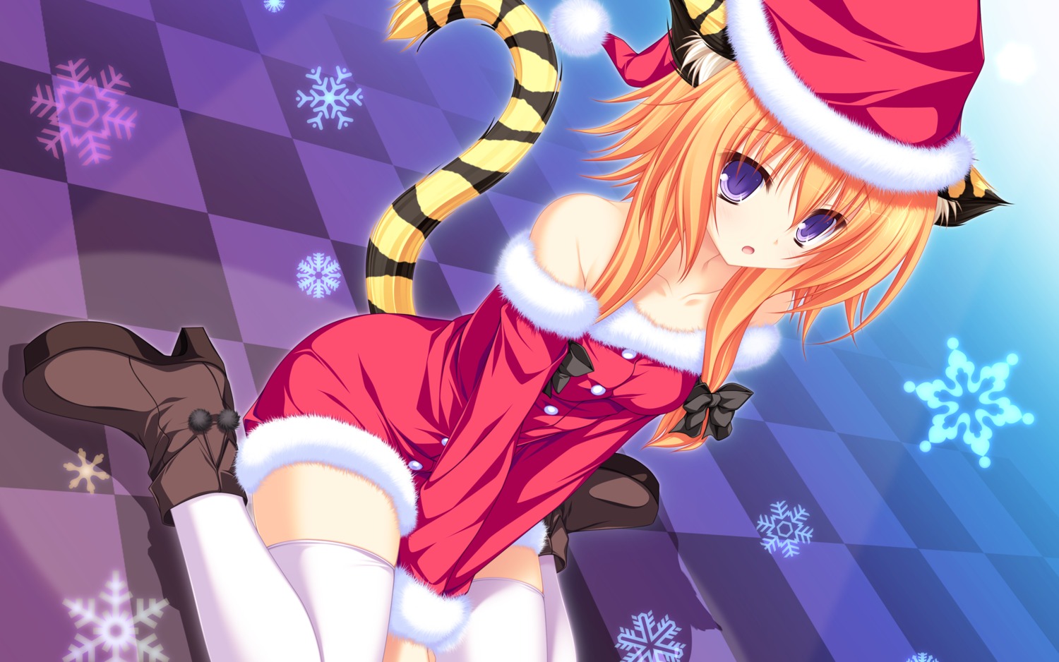animal_ears, christmas, mikagami_mamizu, momono_mao, neko_koi, nekomimi, tail, tenmaso