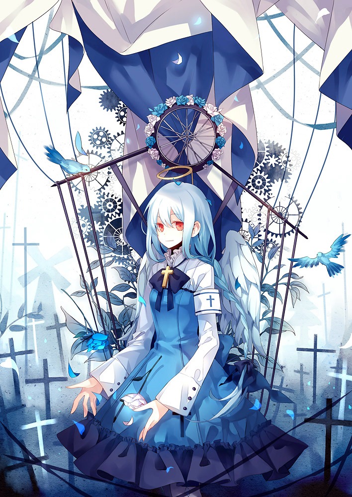 angel, dhiea, dress, gothic_lolita, joshua, lolita_fashion, pantyhose, pause